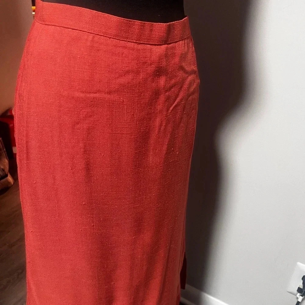Vintage Diane Von Furstenberg Double Asymmetrical Button Orange Two Piece Suit - Picture 12 of 16